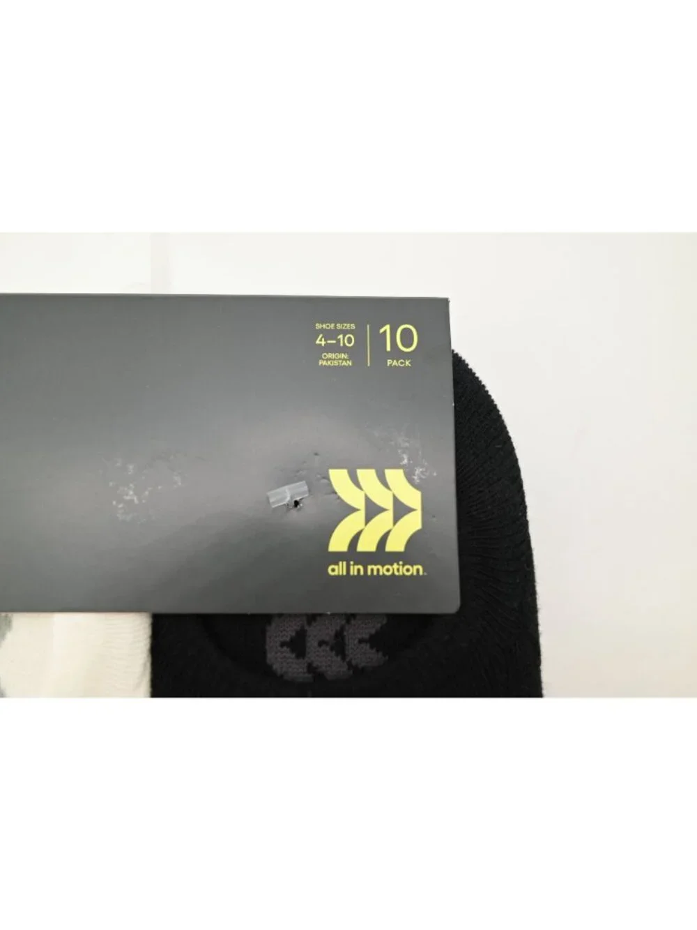 NIP All In Motion Lot of 2 Sock Liners Sz 4-10 Black White 10 Pair Each Athletic